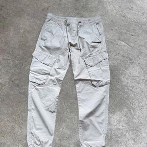 Bp Men's Cream and Grey Trousers